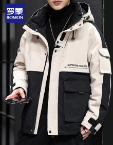 罗蒙（ROMON）棉服男士冬季棉衣保暖厚棉袄冬装工装连帽上衣服外套8332杏色XL