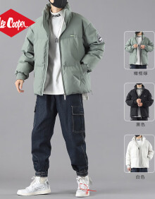 Lee Cooper男士90白鸭绒立领羽绒服男潮牌2023新款冬季加厚外套冬装 20320橄榄绿 L码